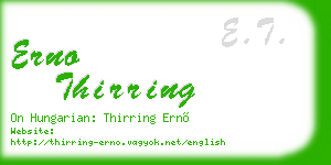 erno thirring business card