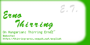 erno thirring business card